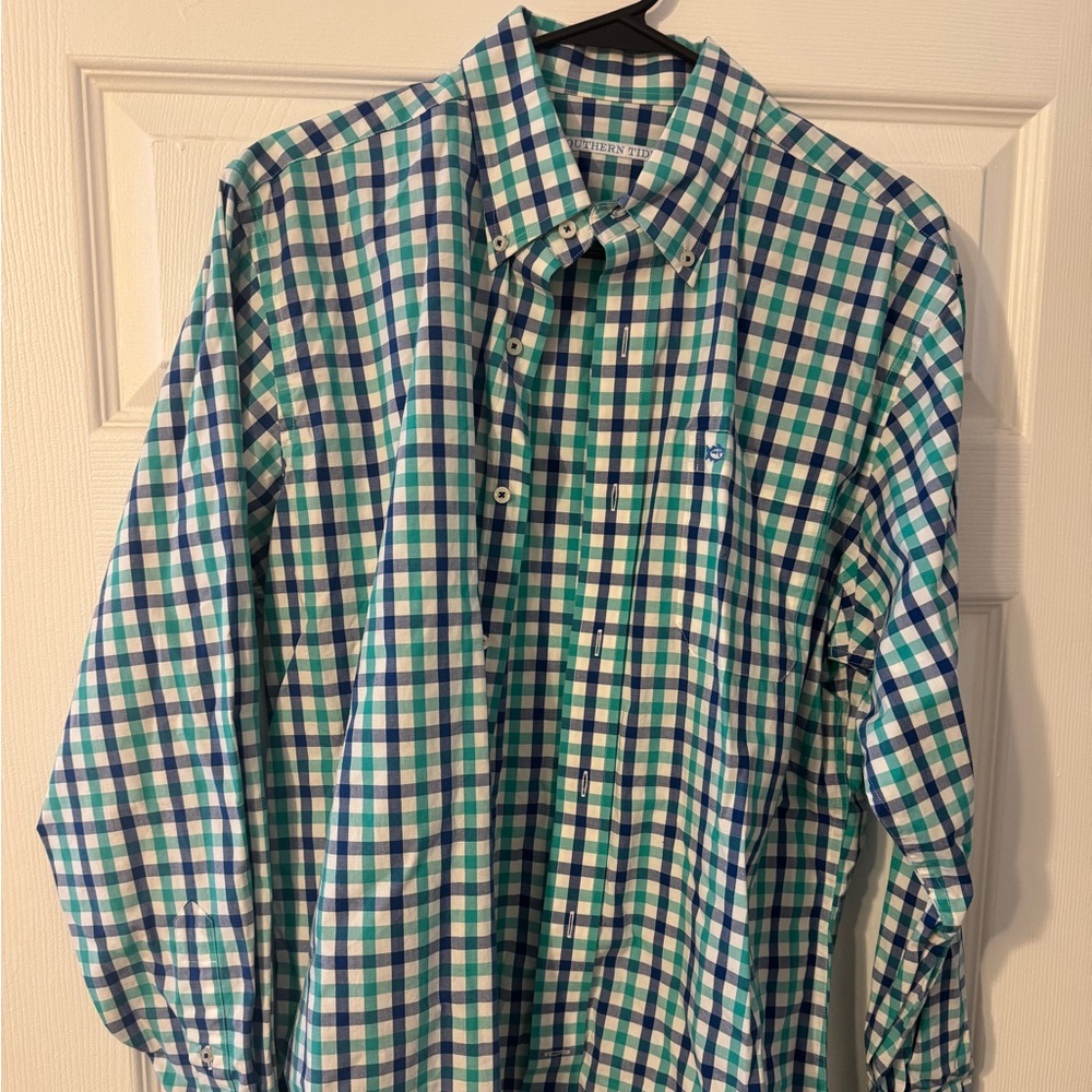 Medium Men’s Southern Tide Long sleeve - Blue plaid